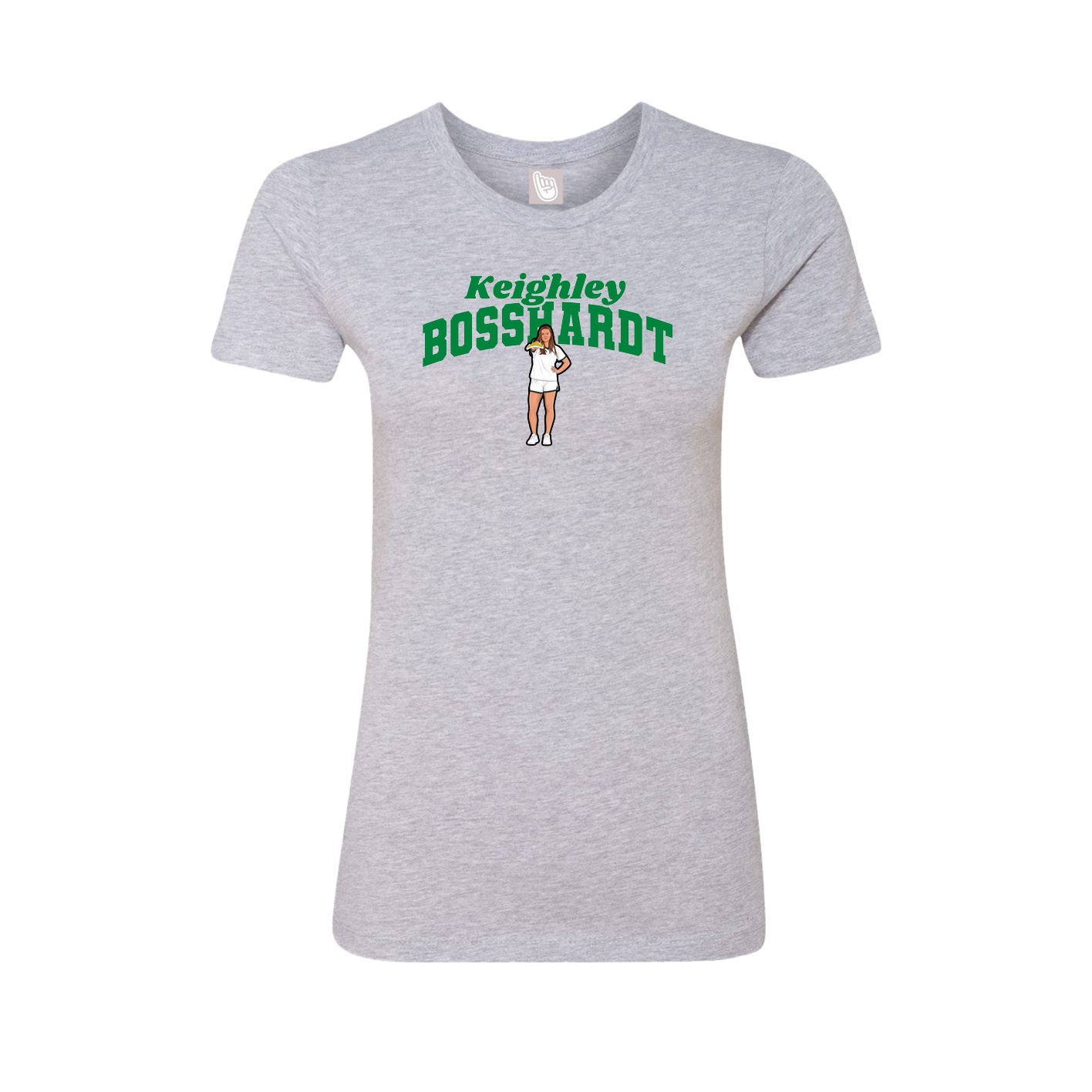 Fitted Women's Tee — Signature Arch in Grey