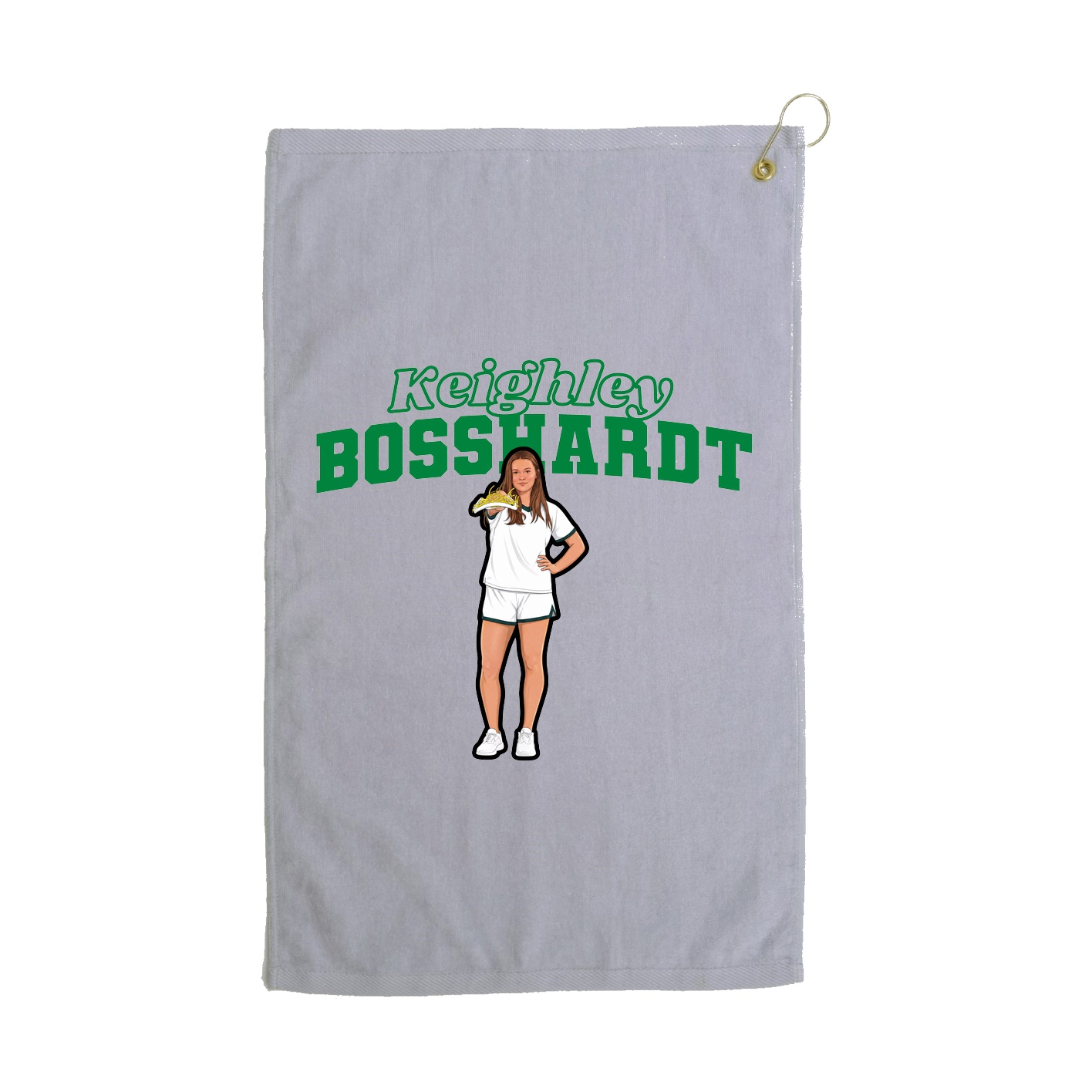 Golf Towel — Name Arch in Grey