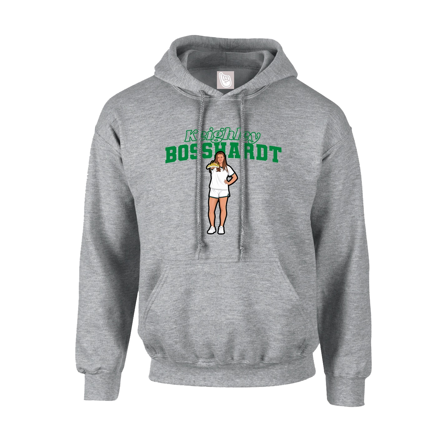 Youth Hoodie — Name Arch in Grey