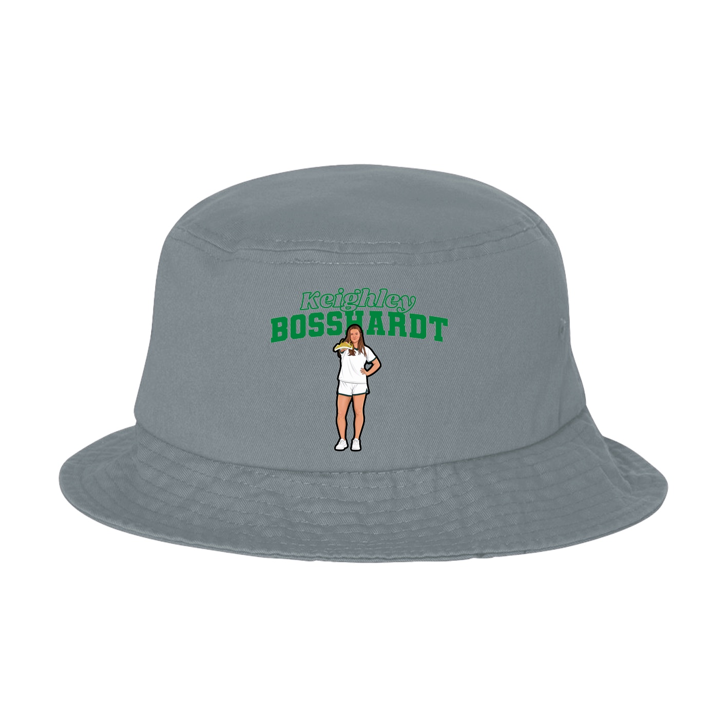 Bucket Cap — Name Arch in Grey