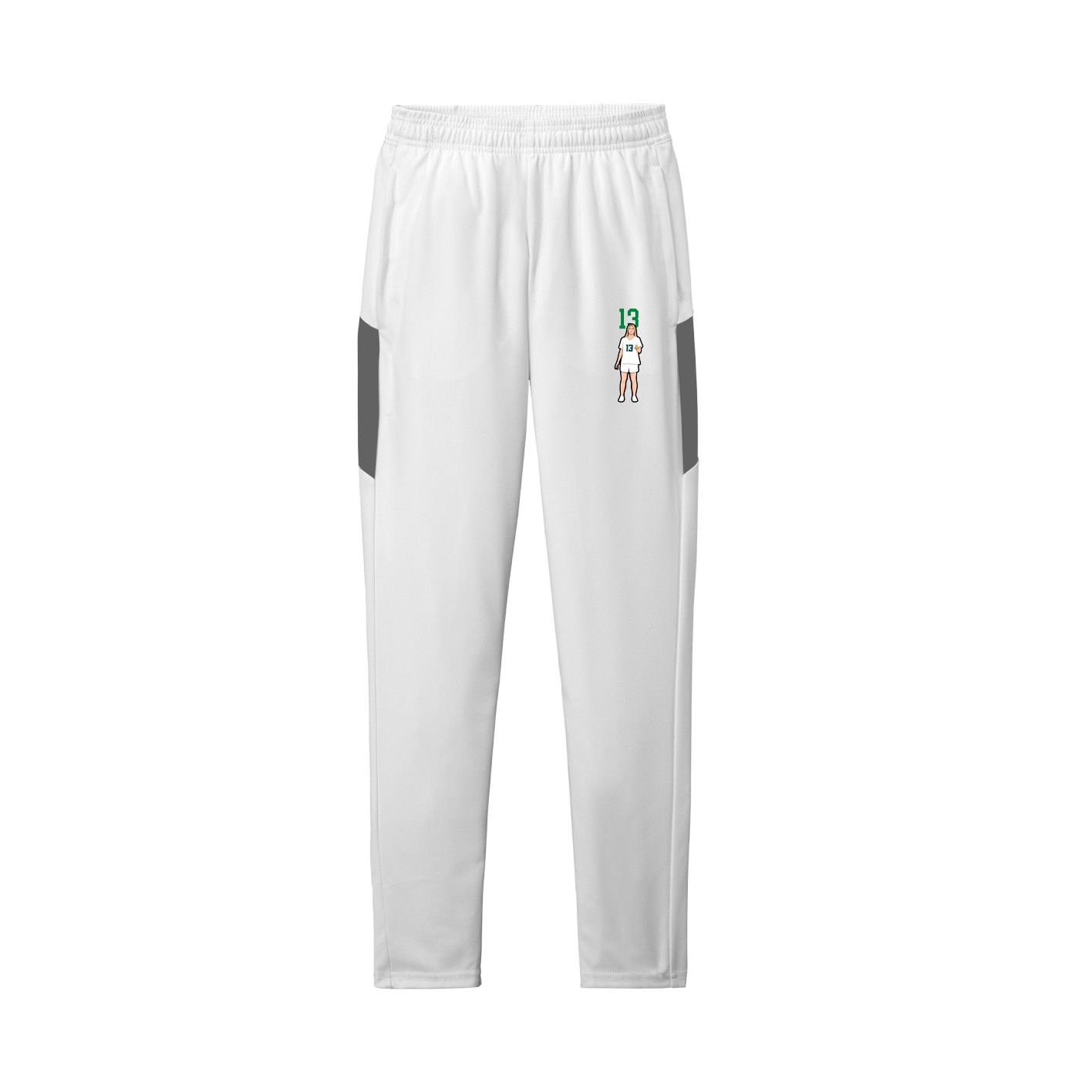 Team Travel Pant — Number Top in White/Grey