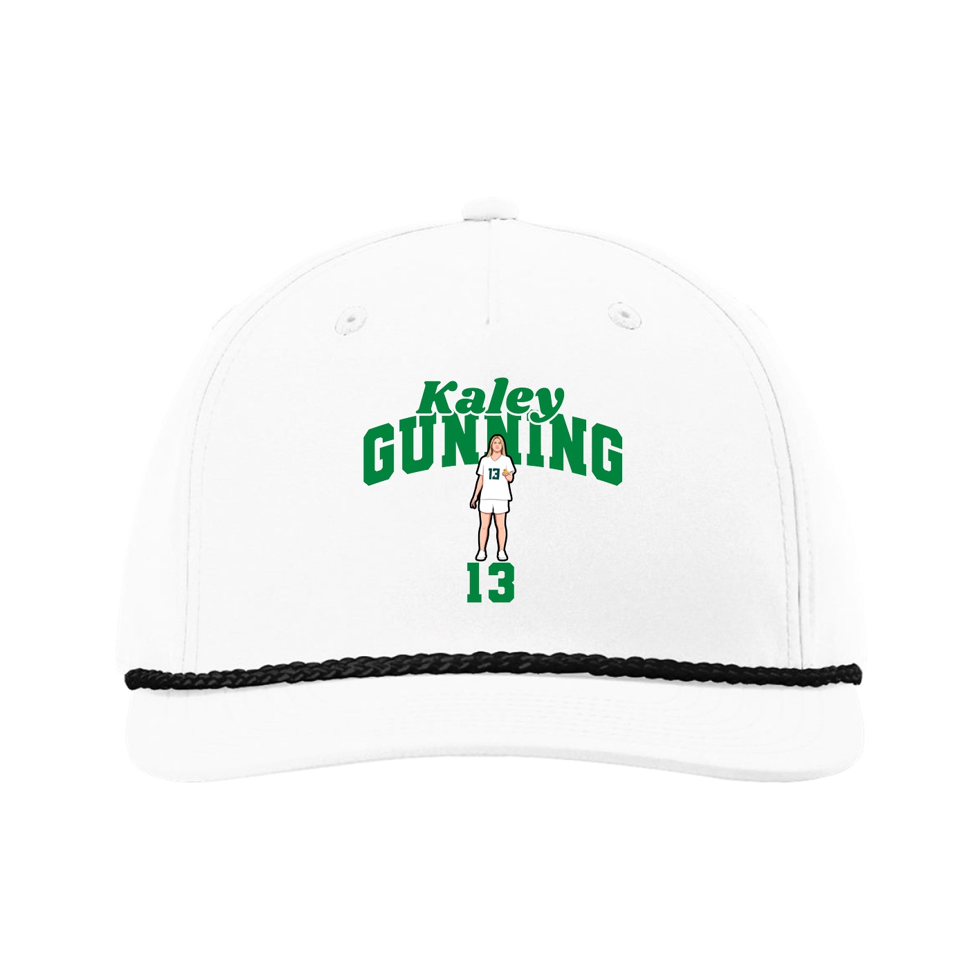Five-Panel Classic Rope Cap — Signature Arch in White
