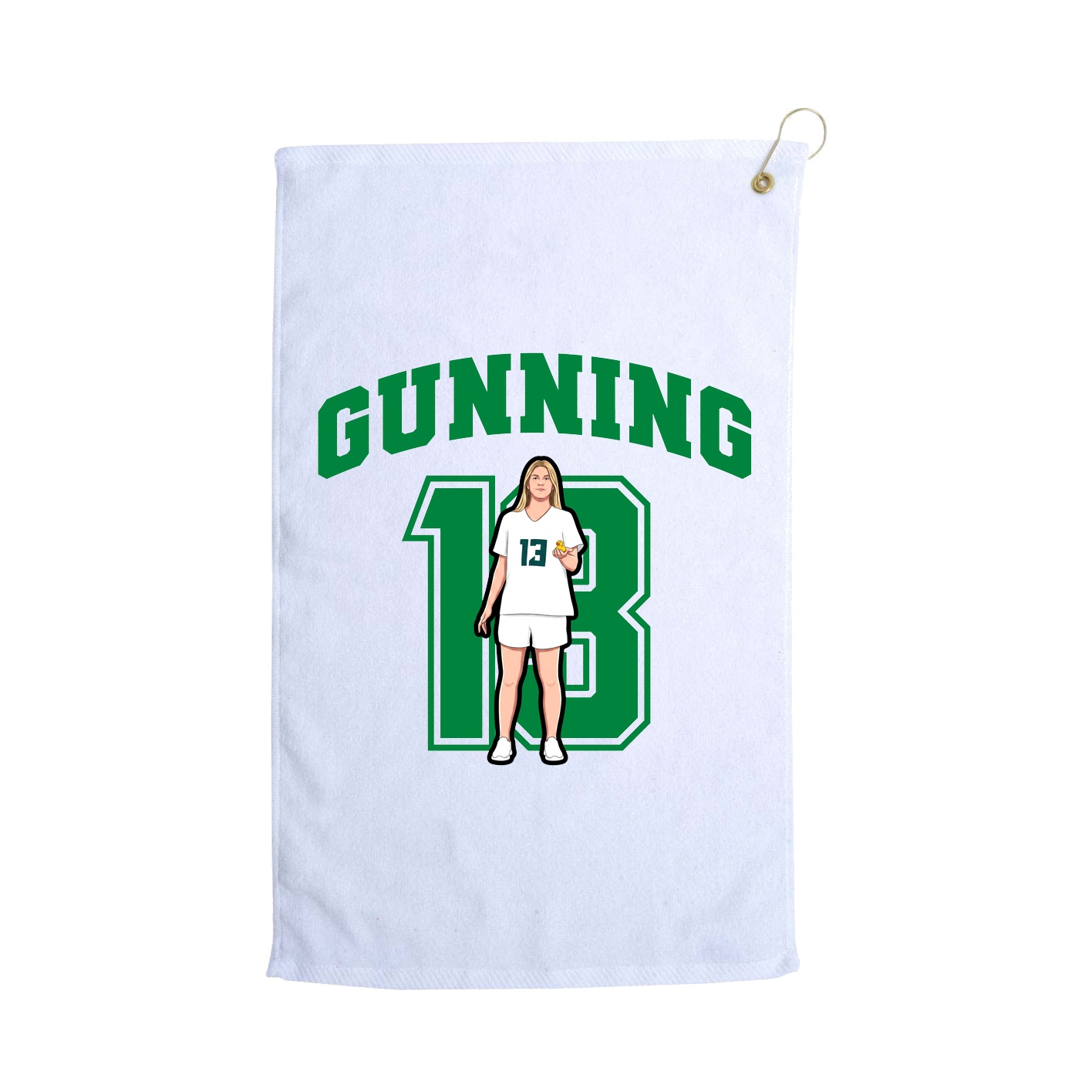 Golf Towel — Number in White