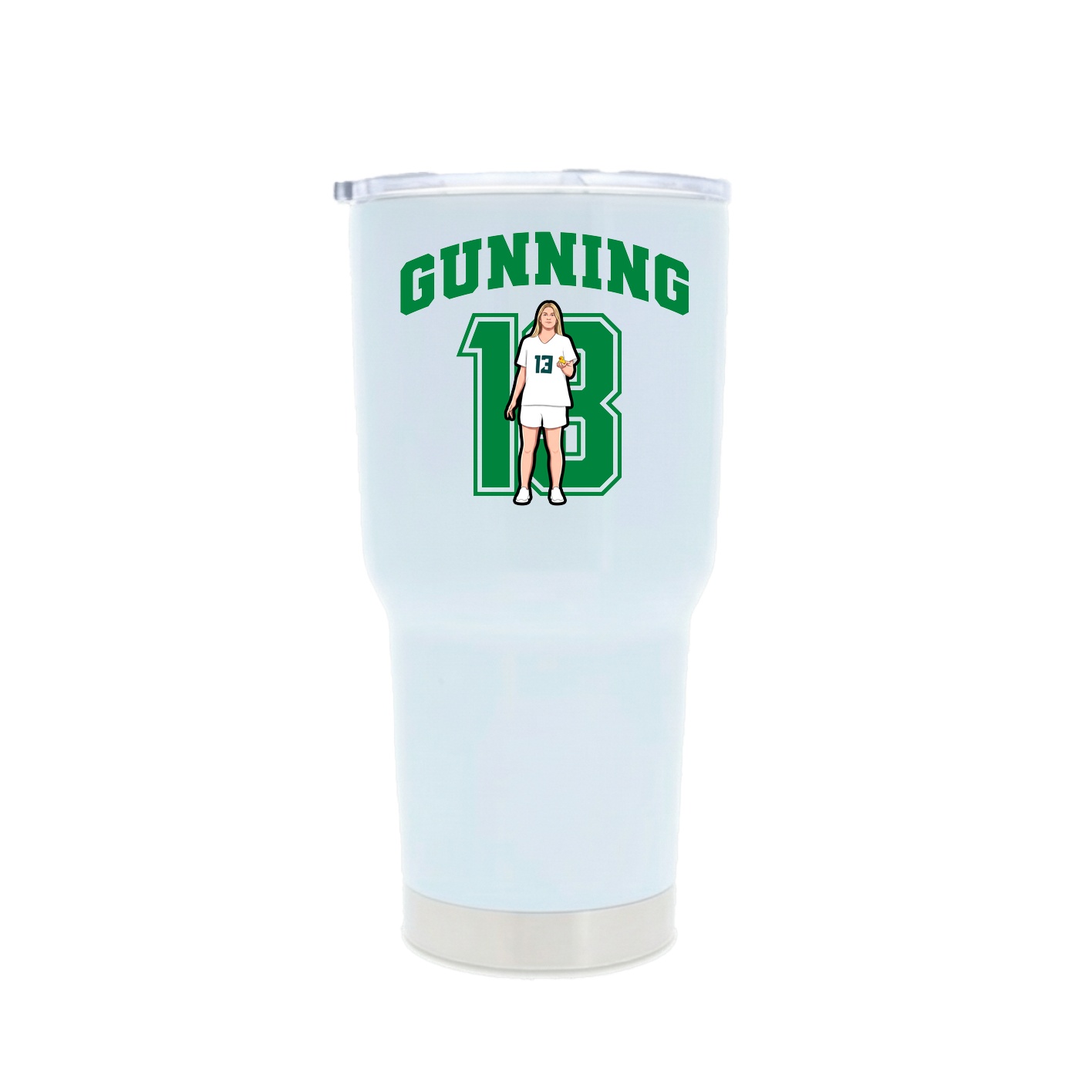 30oz Stainless Steel Tumbler — Number in White