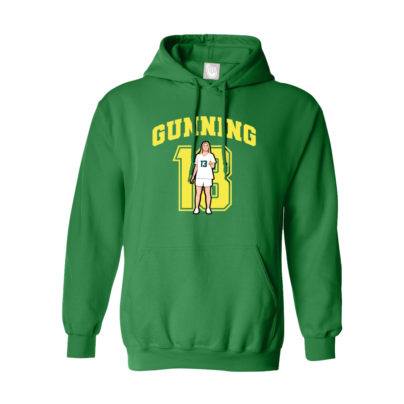 Hoodie — Number in Green
