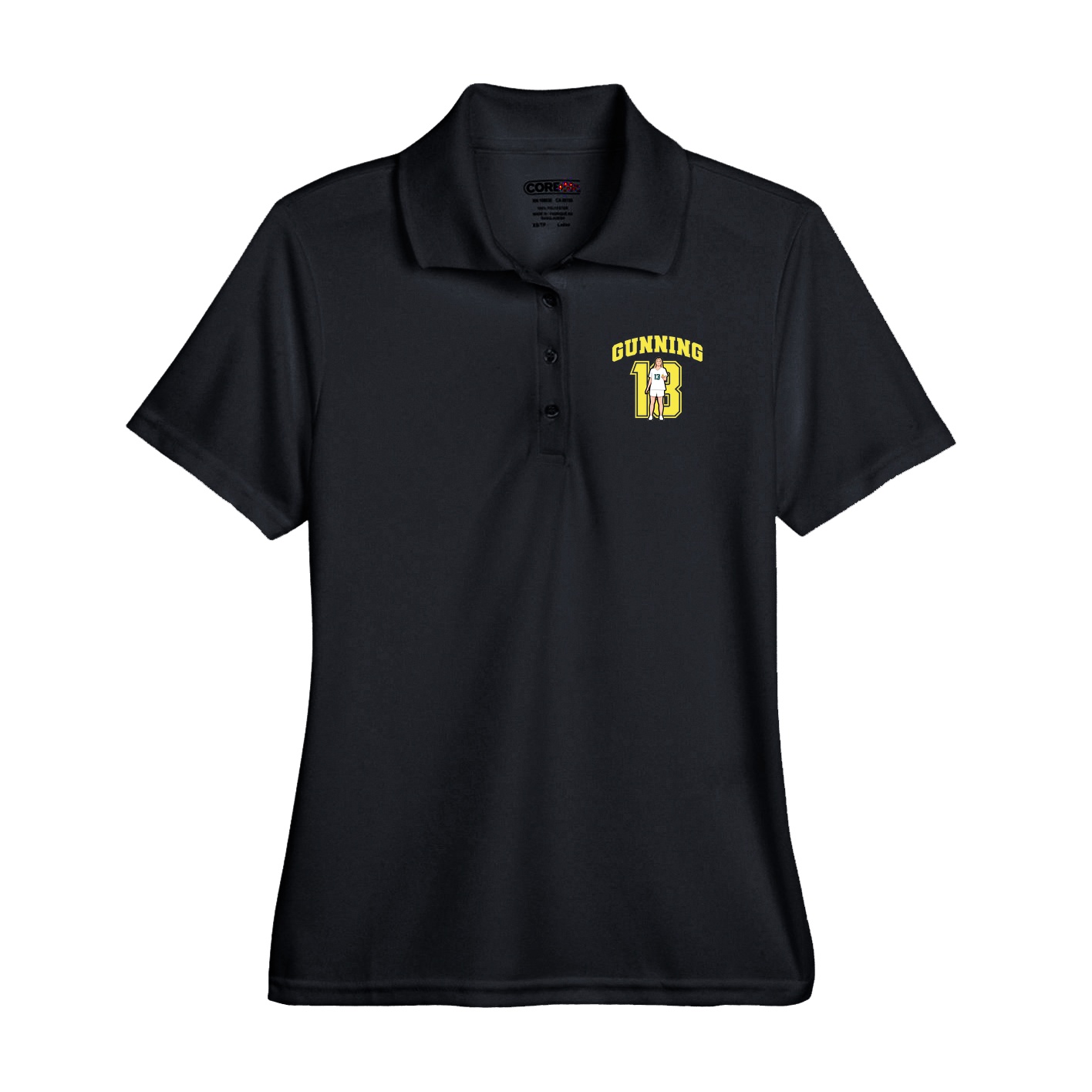 Performance Polo — Number in Black