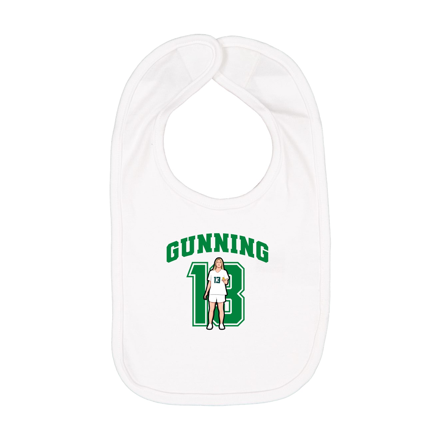 Infant Bib — Number in White