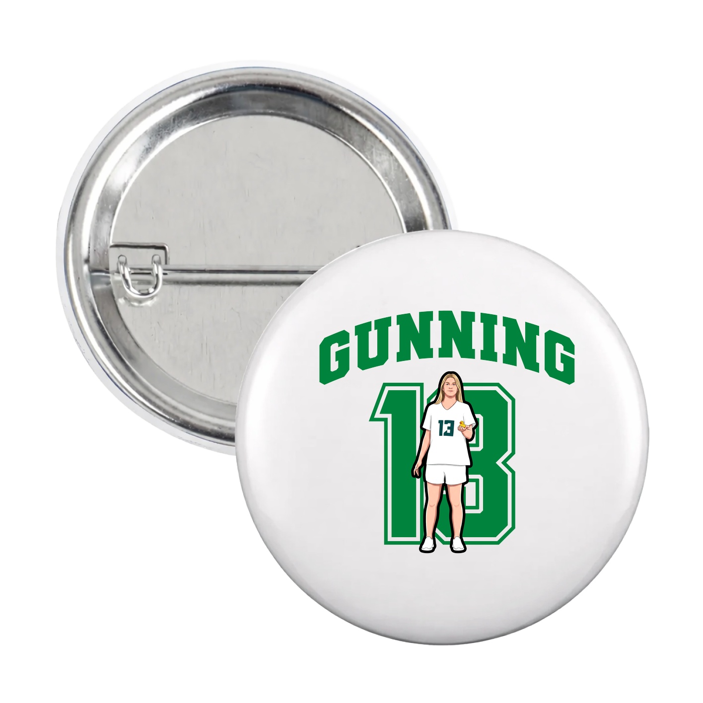 Game Day Button — Number in White