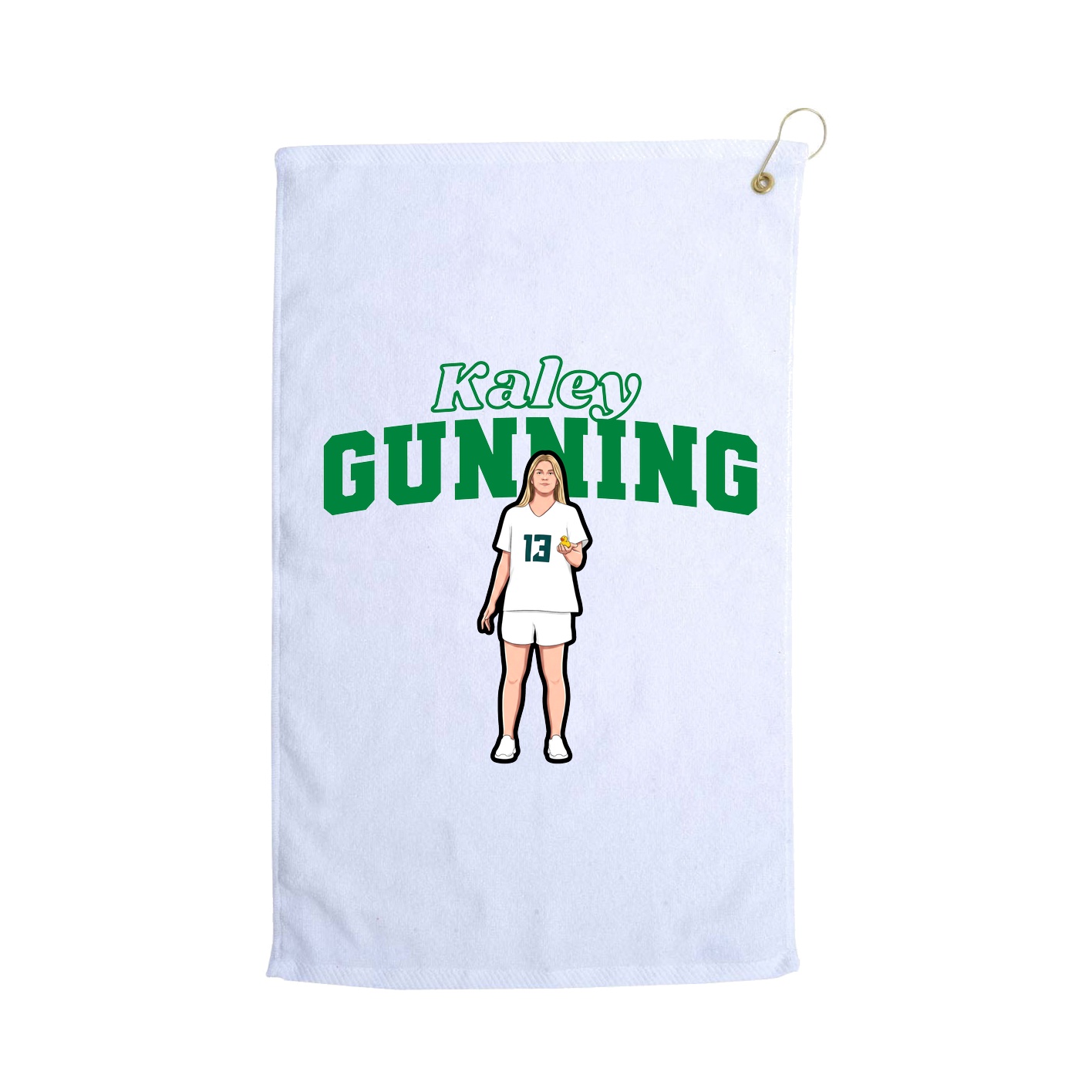 Golf Towel — Name Arch in White