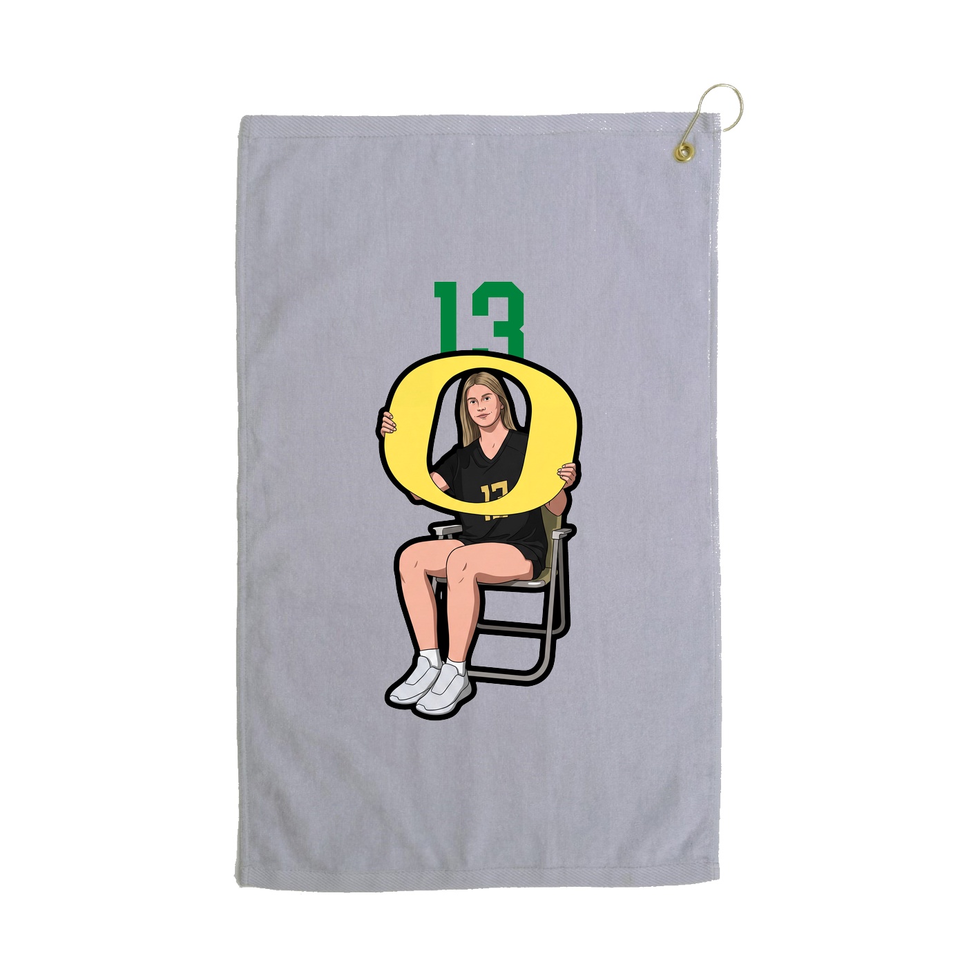 Golf Towel — Number Top in Grey