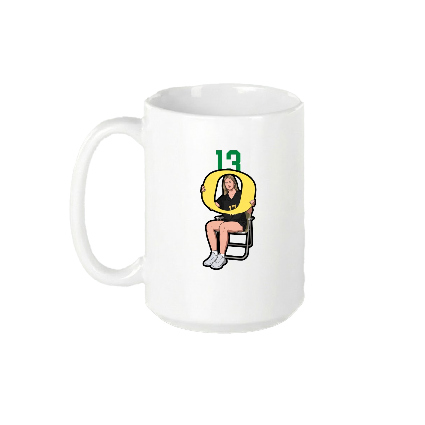 15oz Coffee Mug — Number Top in White