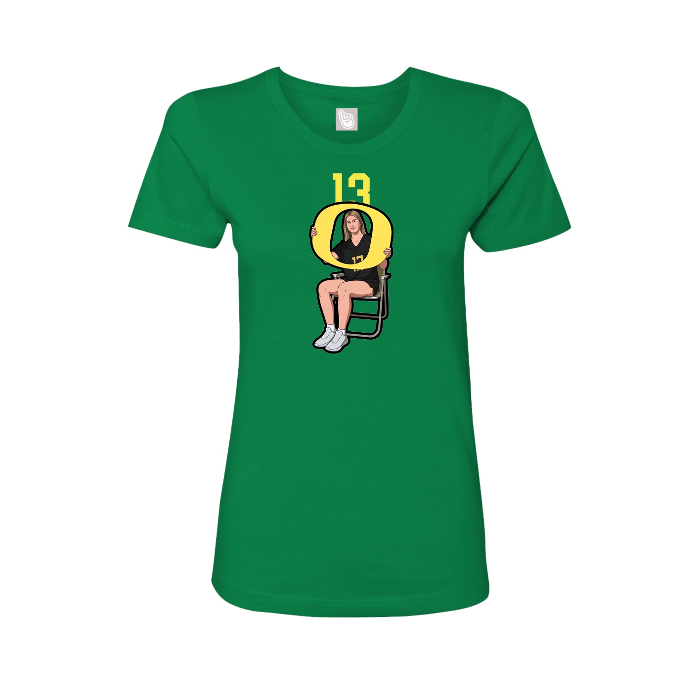 Fitted Women's Tee — Number Top in Green