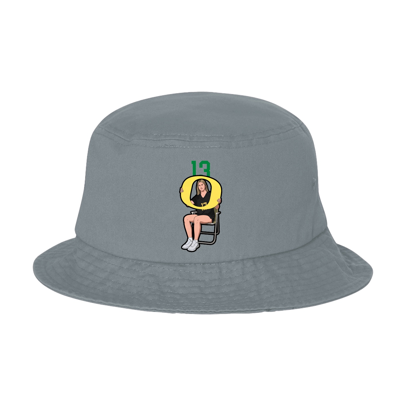 Bucket Cap — Number Top in Grey