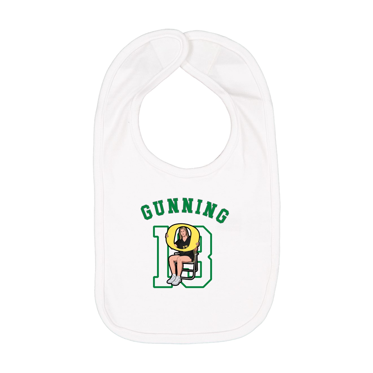 Infant Bib — Shirsey Arch in White