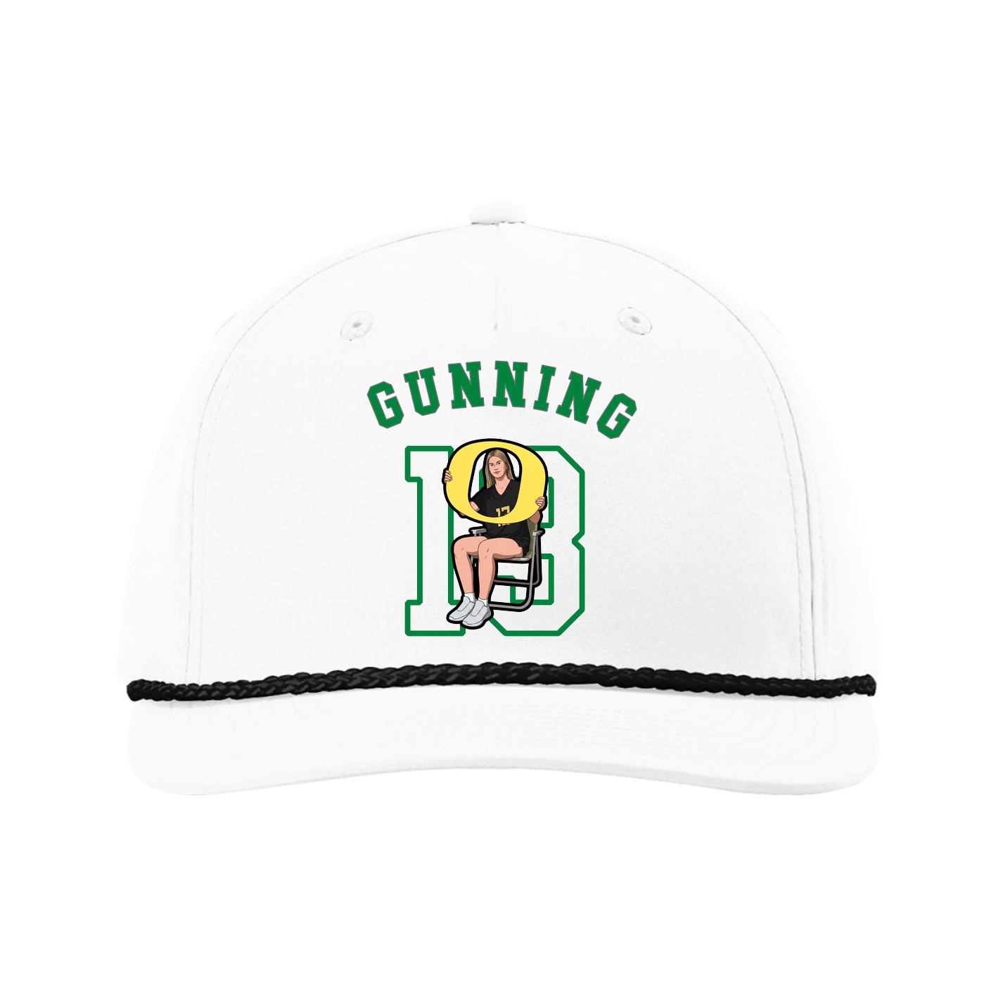 Five-Panel Classic Rope Cap — Shirsey Arch in White