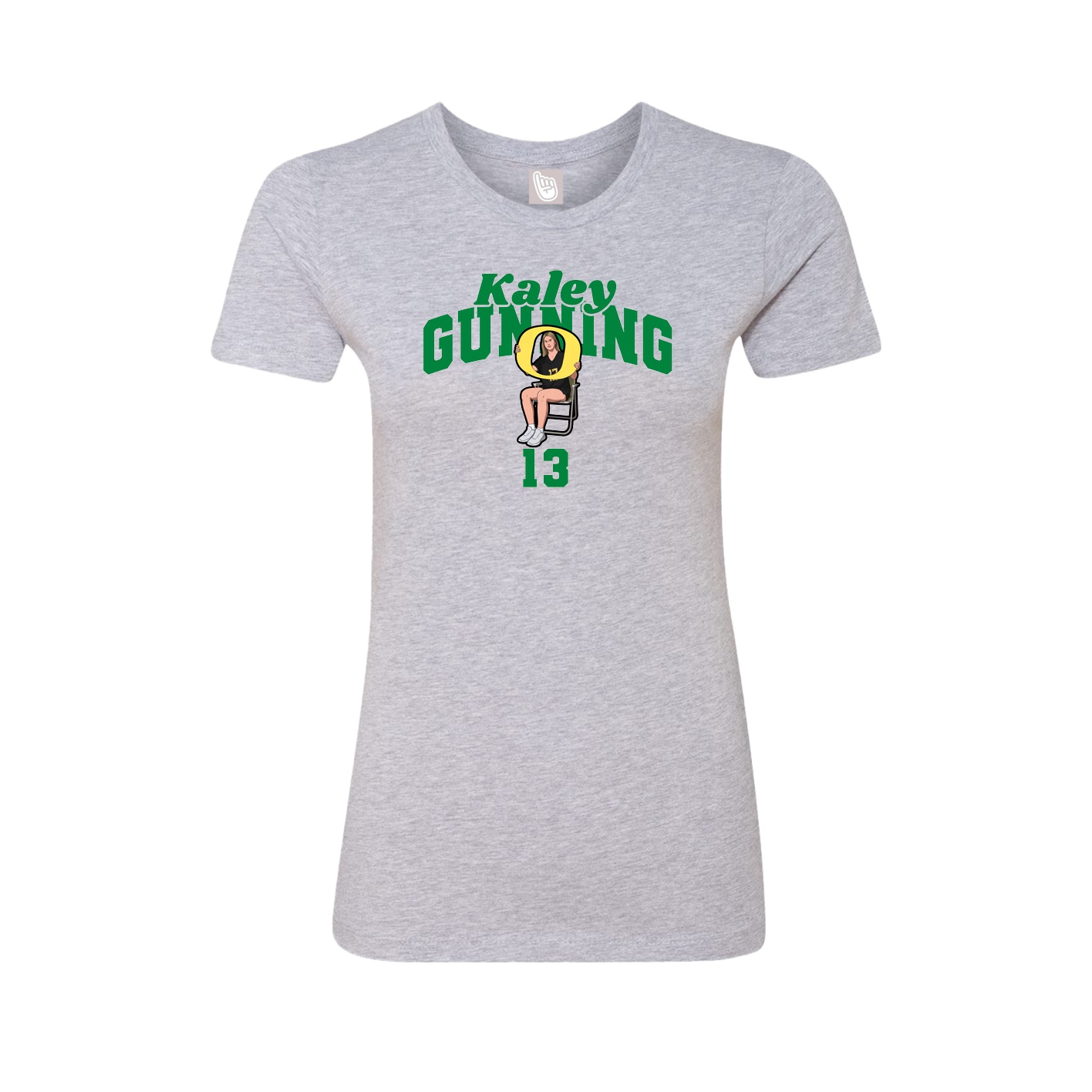 Fitted Women's Tee — Signature Arch in Grey