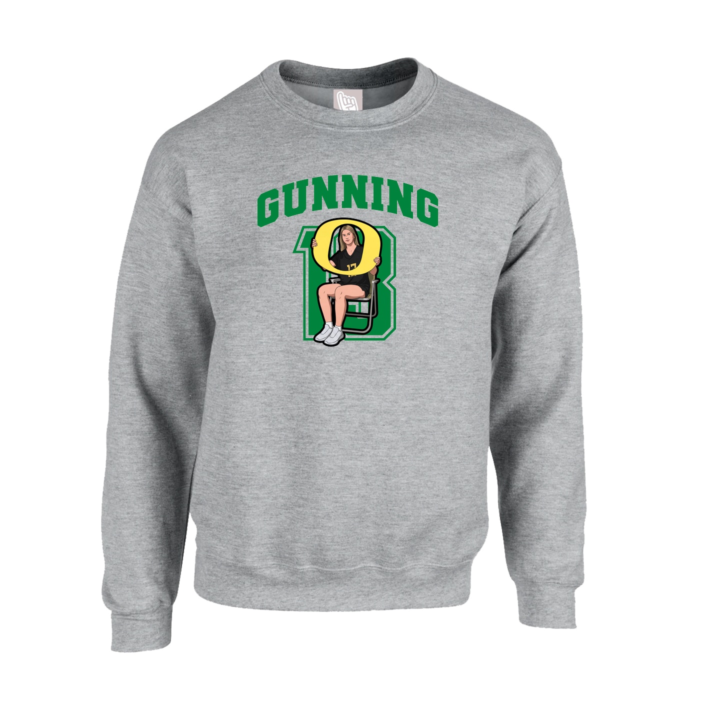 Fleece Crew — Number in Grey