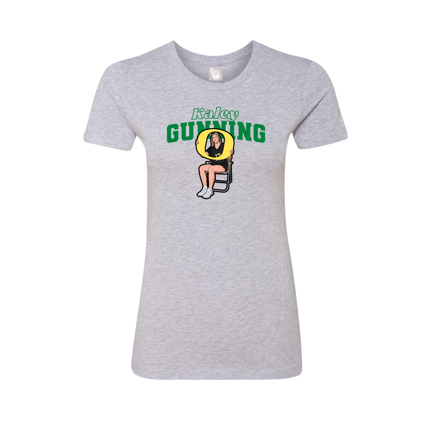 Fitted Women's Tee — Name Arch in Grey