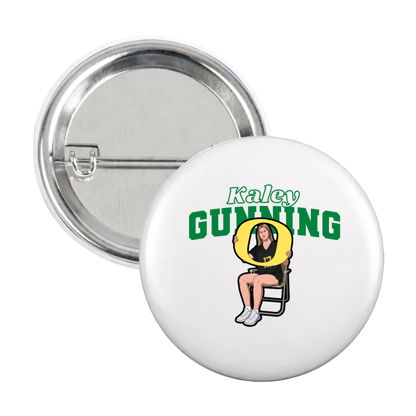 Game Day Button — Name Arch in White