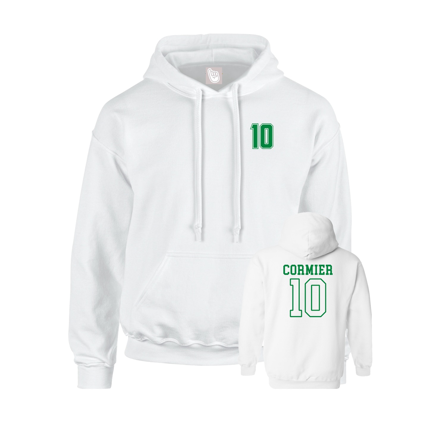Youth Hoodie — Chest Back in White