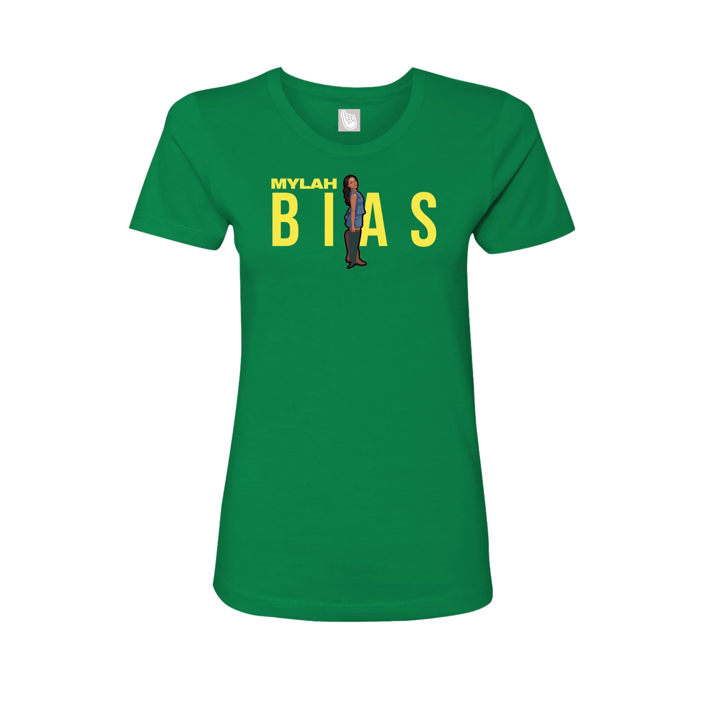 Fitted Women's Tee — Player Name in Green