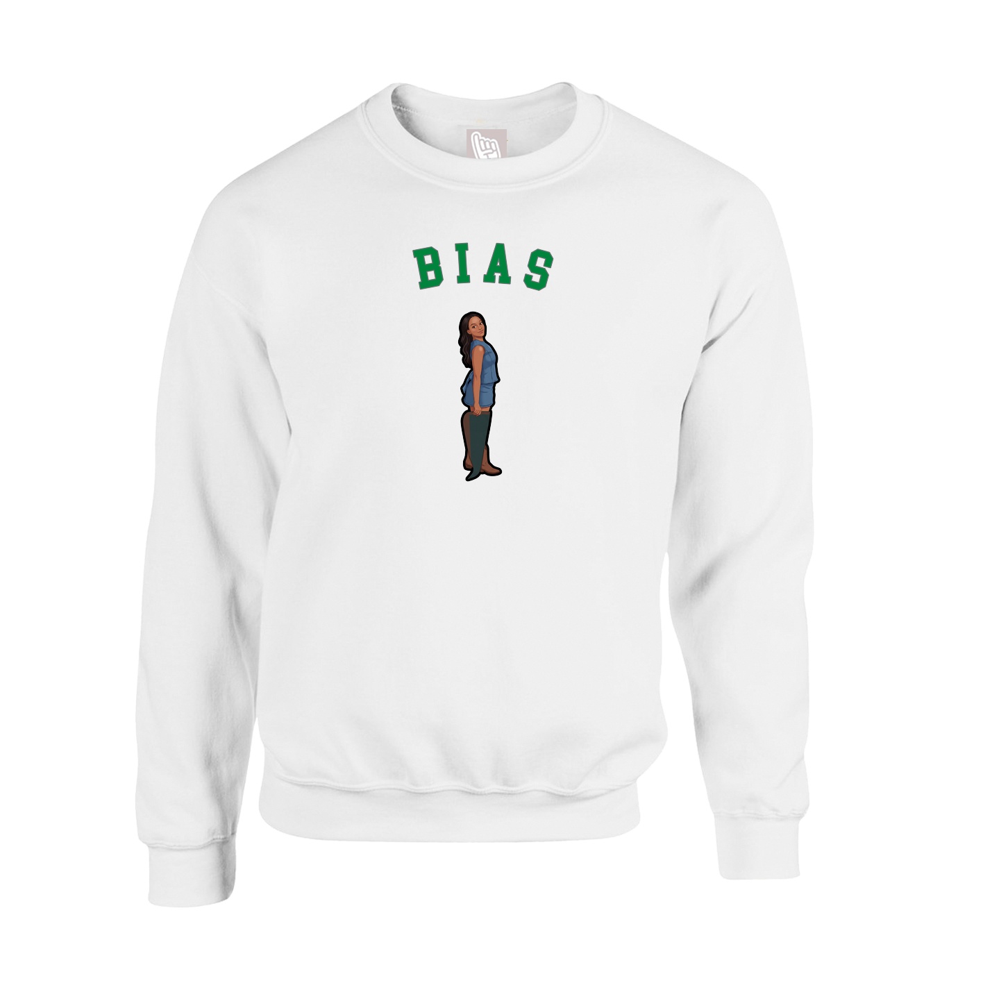 Fleece Crew — Shirsey Arch in White
