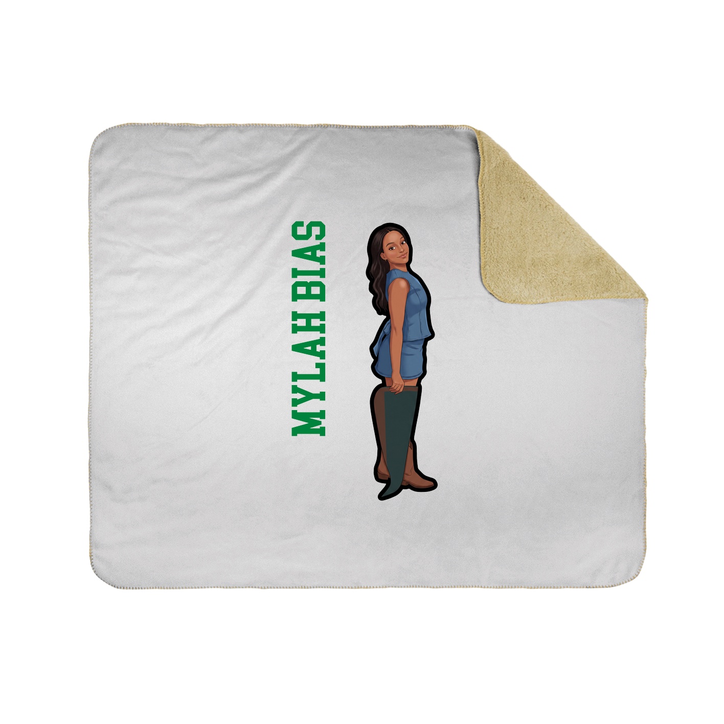 Throw Blanket — Name Vertical in White