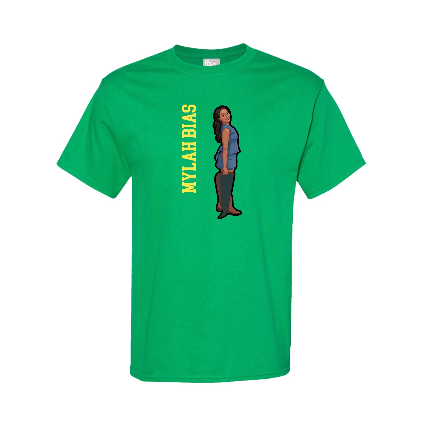 Tee — Name Vertical in Green