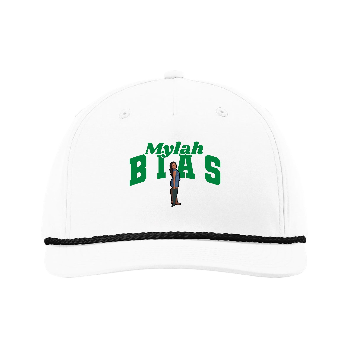 Five-Panel Classic Rope Cap — Signature Arch in White