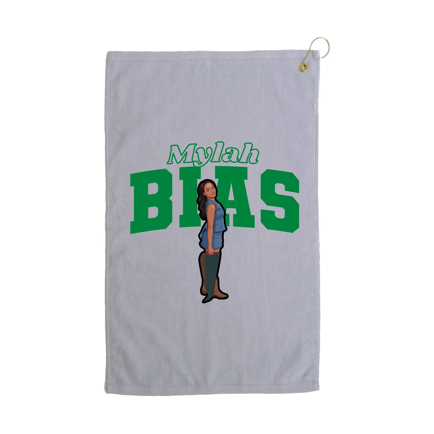 Golf Towel — Name Arch in Grey
