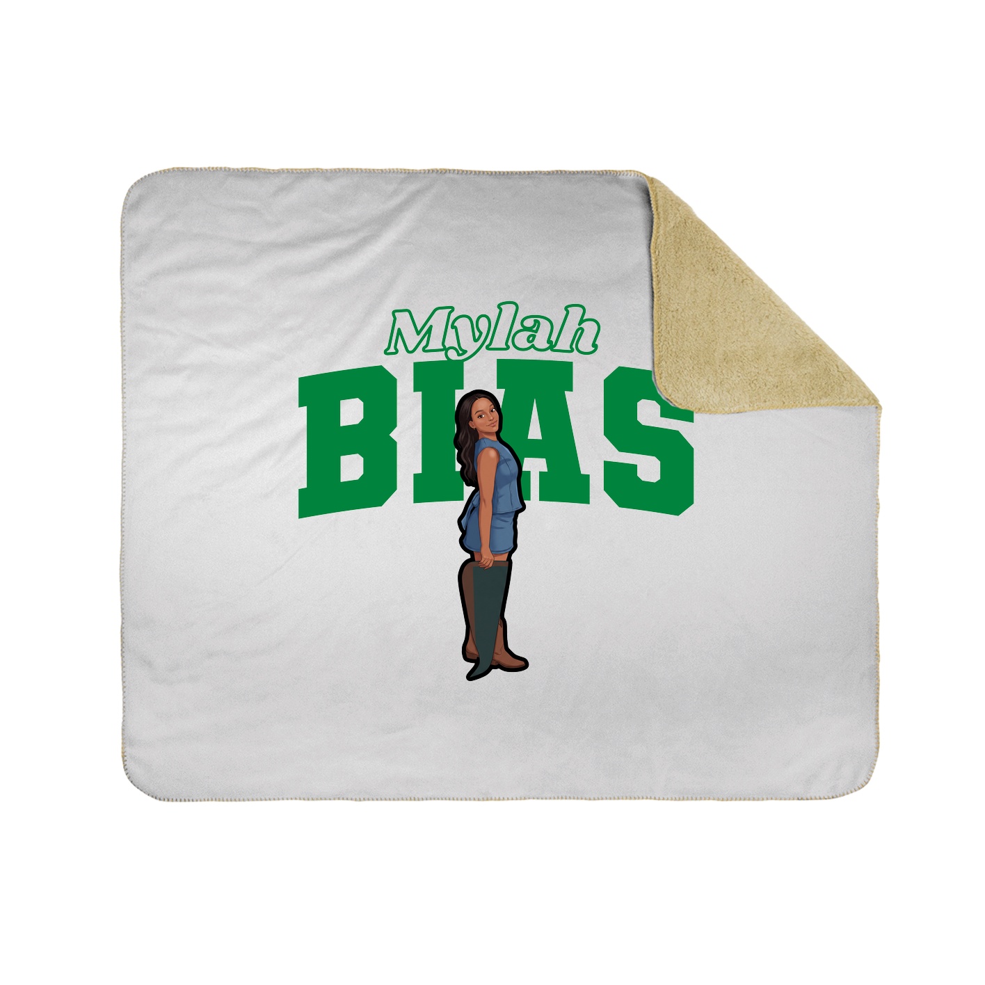 Throw Blanket — Name Arch in White