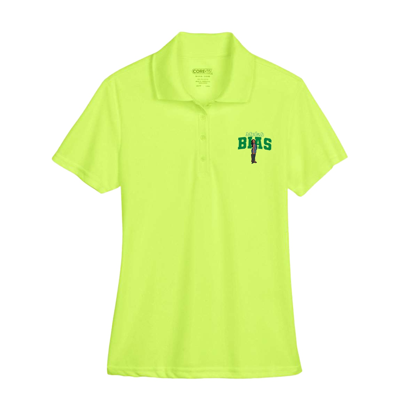 Womens Performance Polo — Name Arch in Yellow