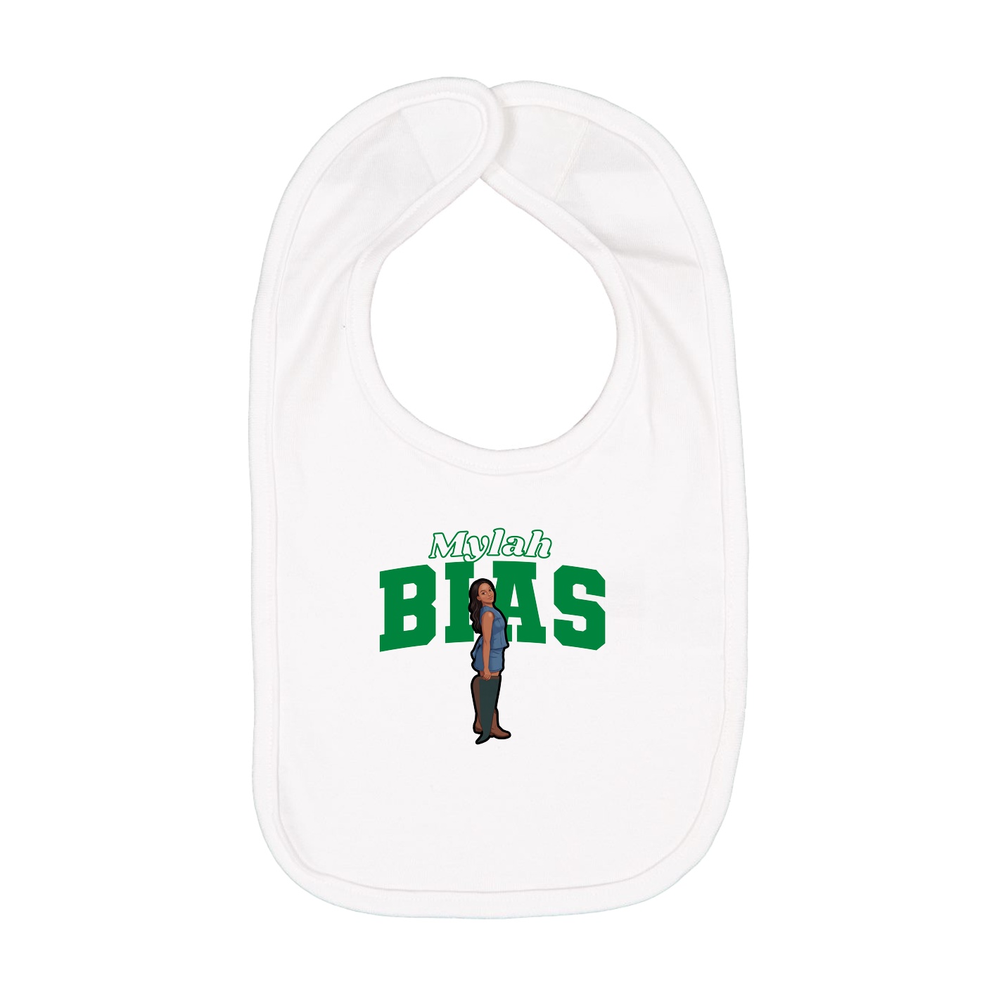 Infant Bib — Name Arch in White