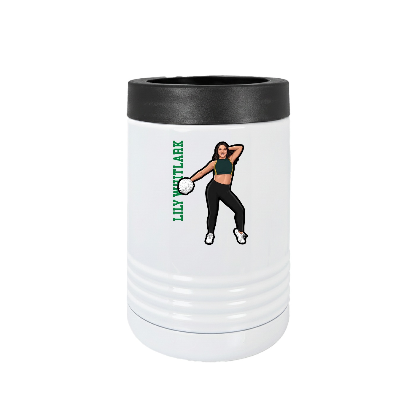 Beverage Holder — Name Vertical in White