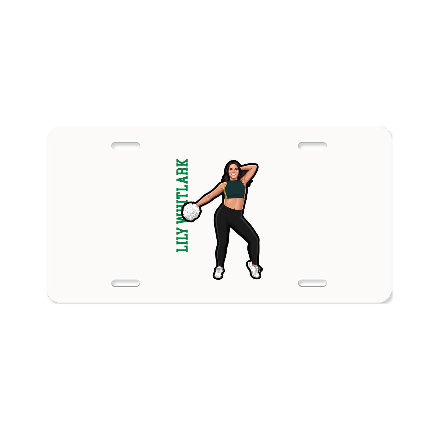 License Plate — Name Vertical in Classic