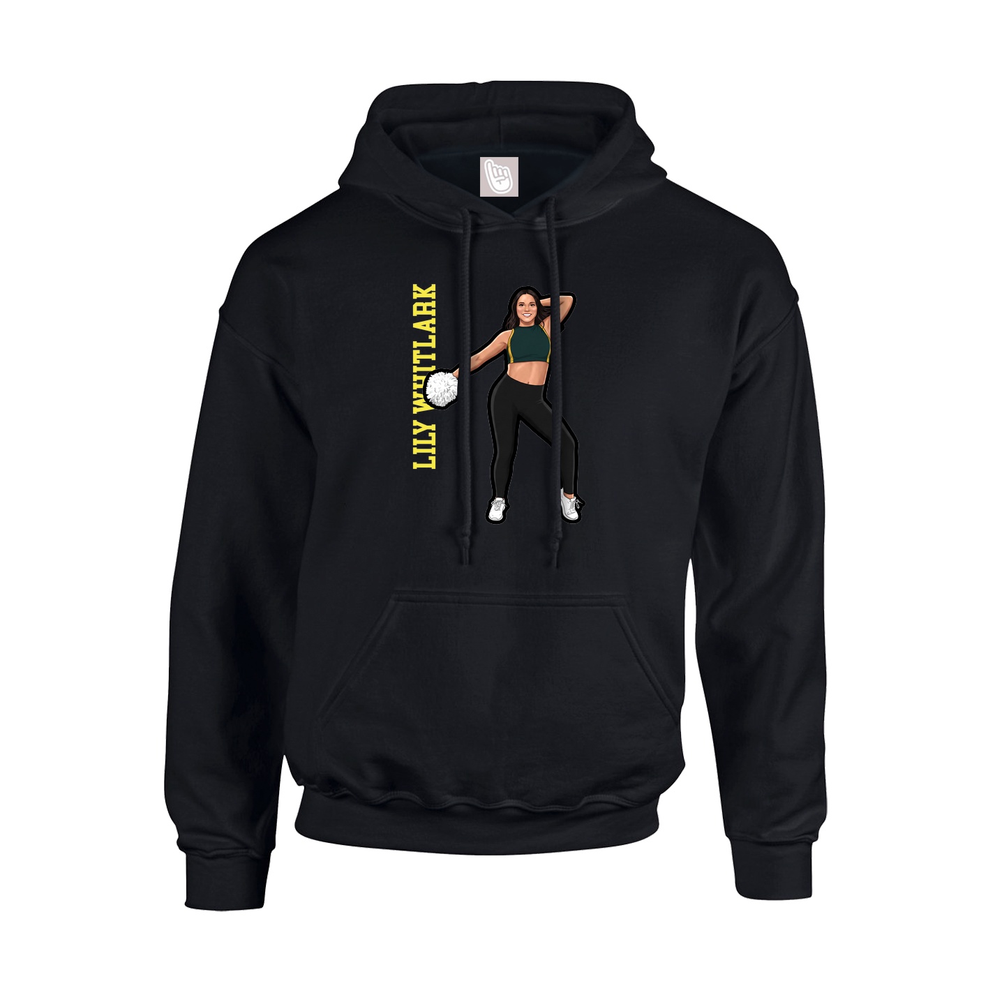 Youth Hoodie — Name Vertical in Black