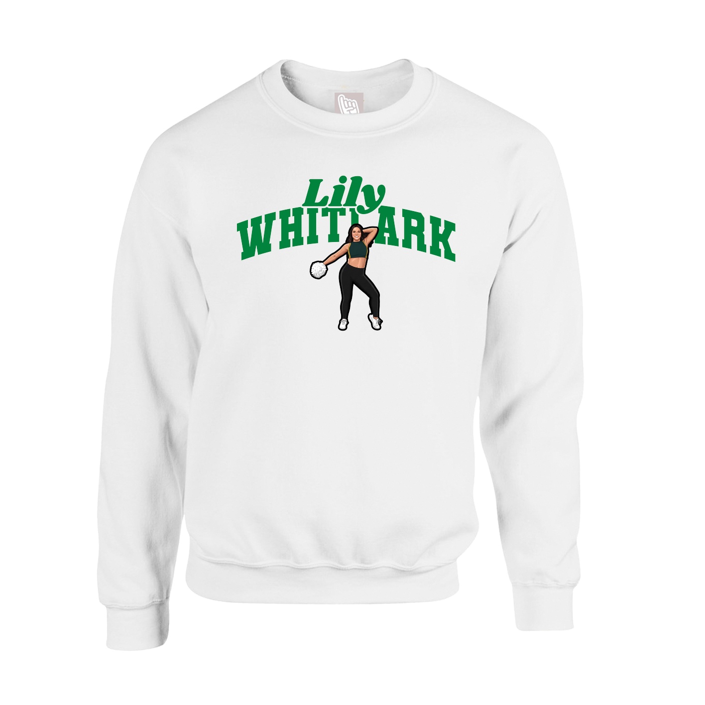 Fleece Crew — Signature Arch in White