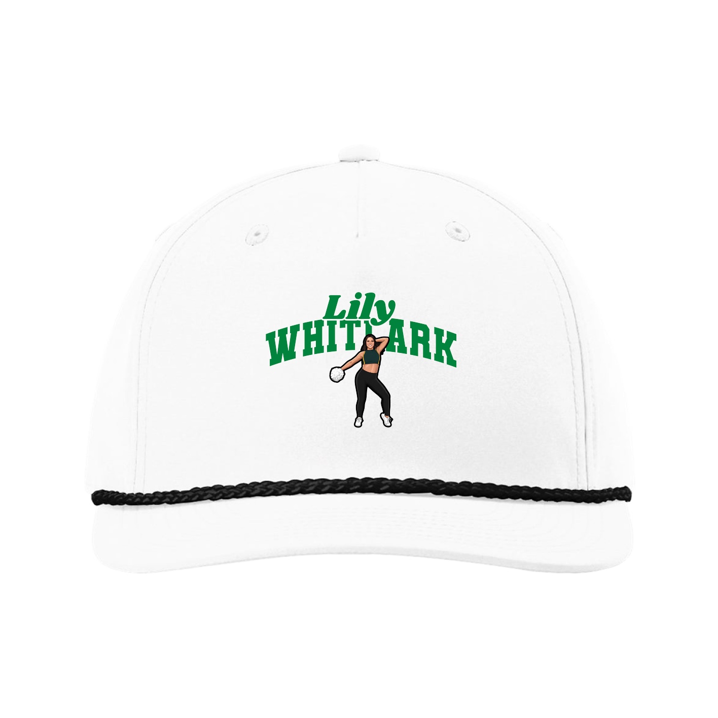 Five-Panel Classic Rope Cap — Signature Arch in White