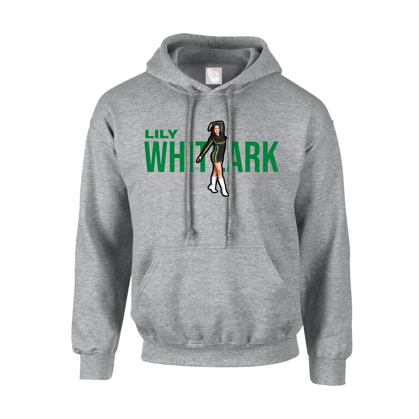Youth Hoodie — Player Name in Grey