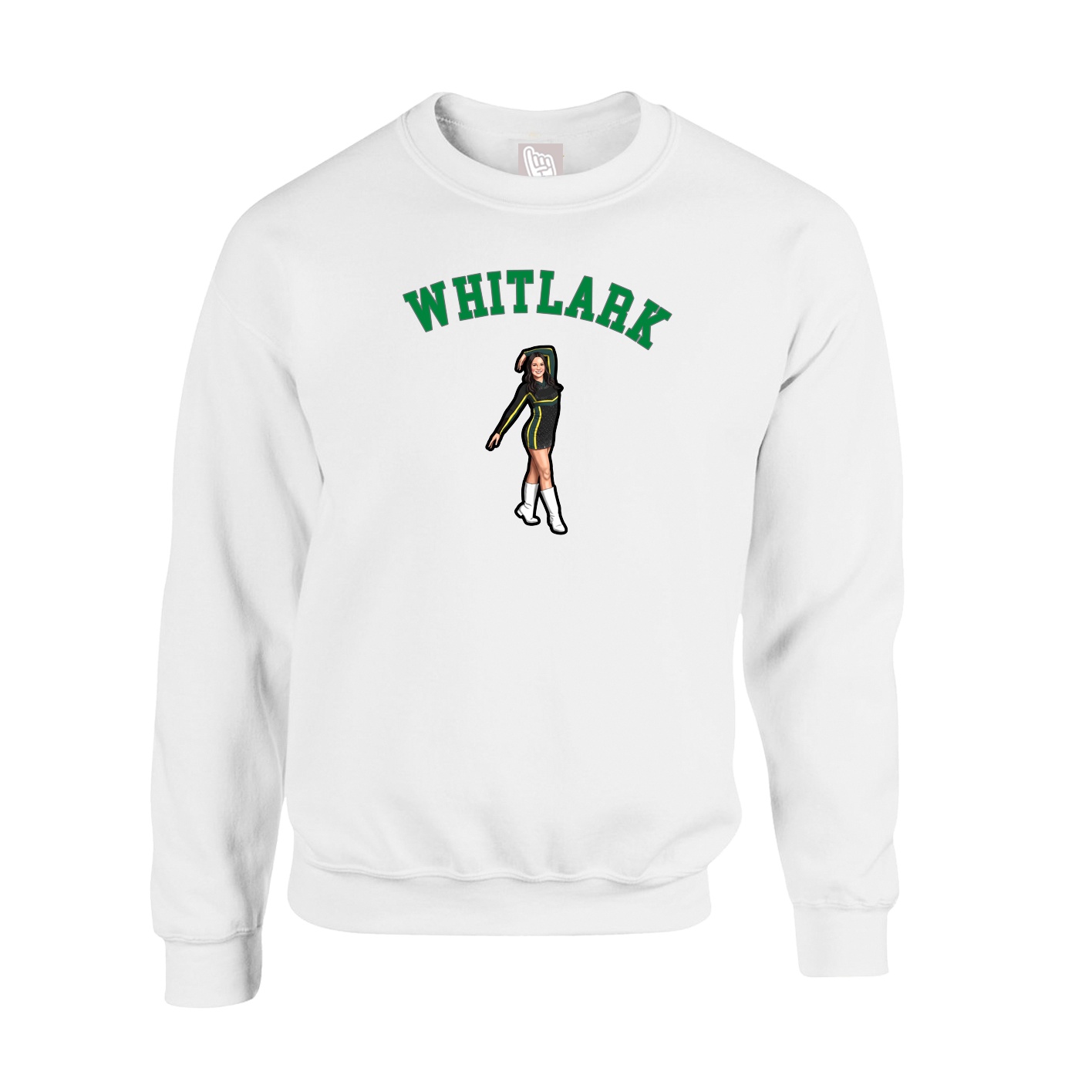 Fleece Crew — Shirsey Arch in White