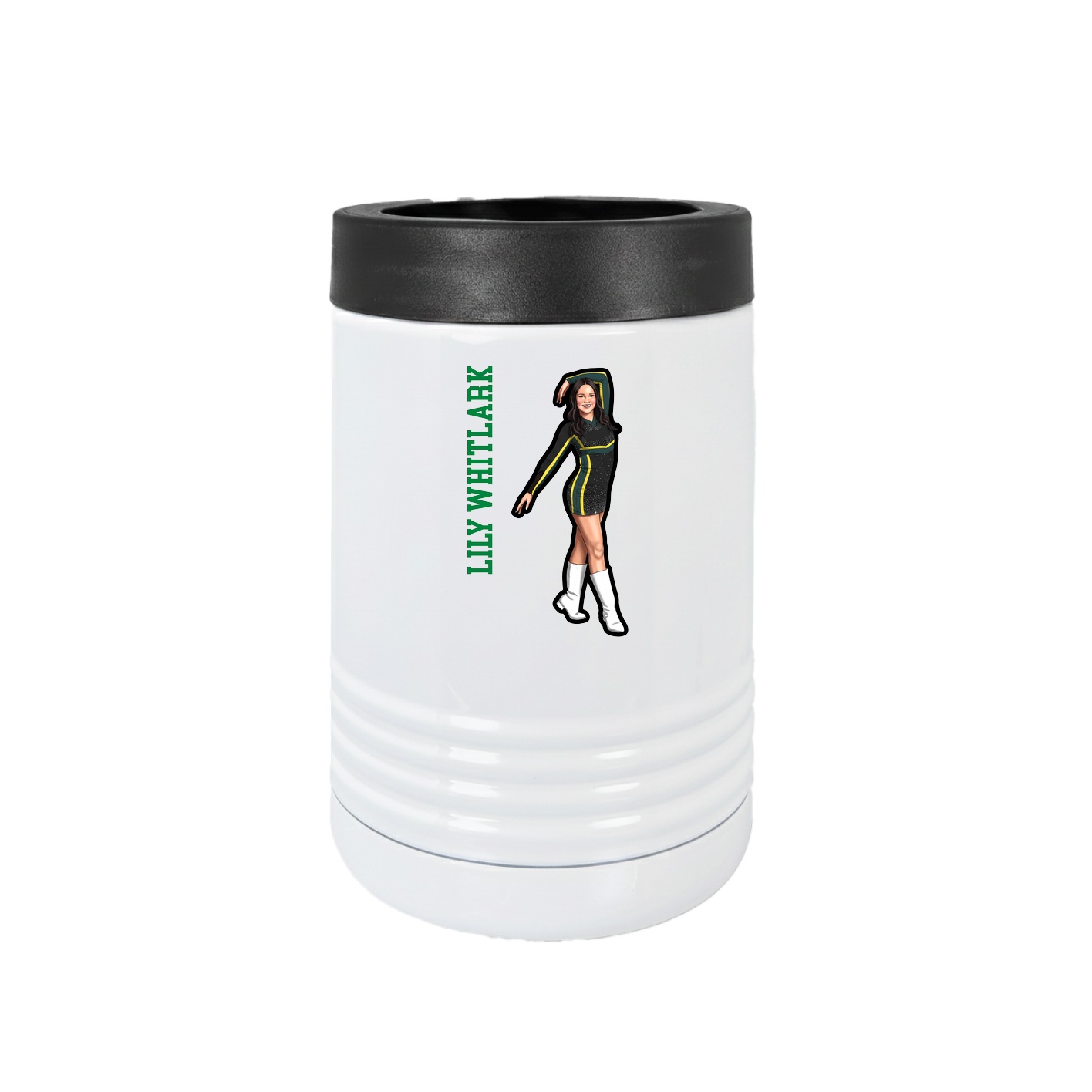 Beverage Holder — Name Vertical in White
