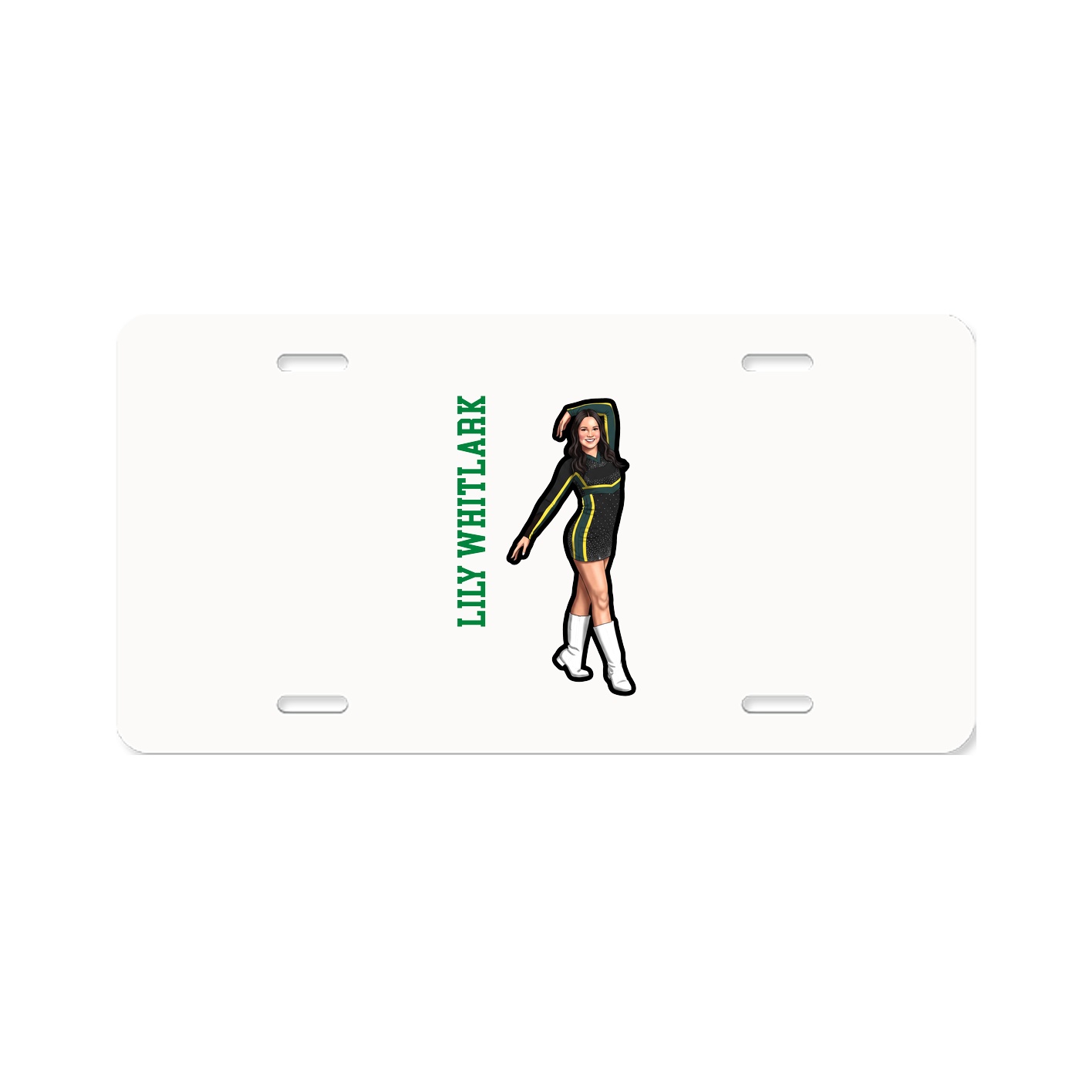 License Plate — Name Vertical in Classic