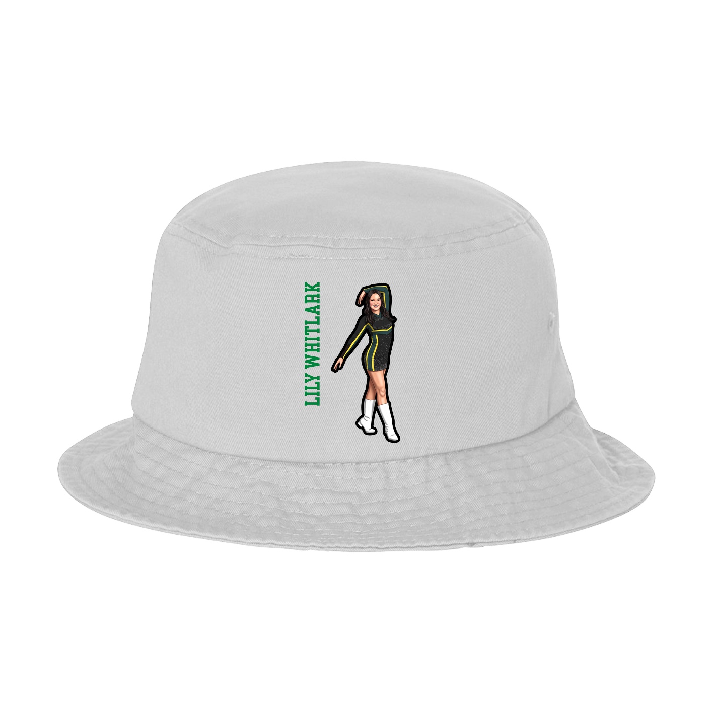 Bucket Cap — Name Vertical in White