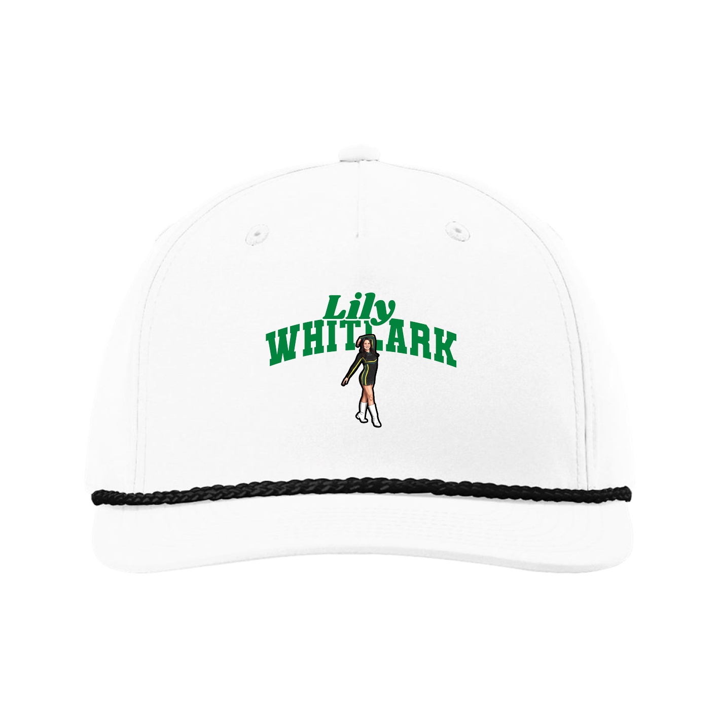 Five-Panel Classic Rope Cap — Signature Arch in White