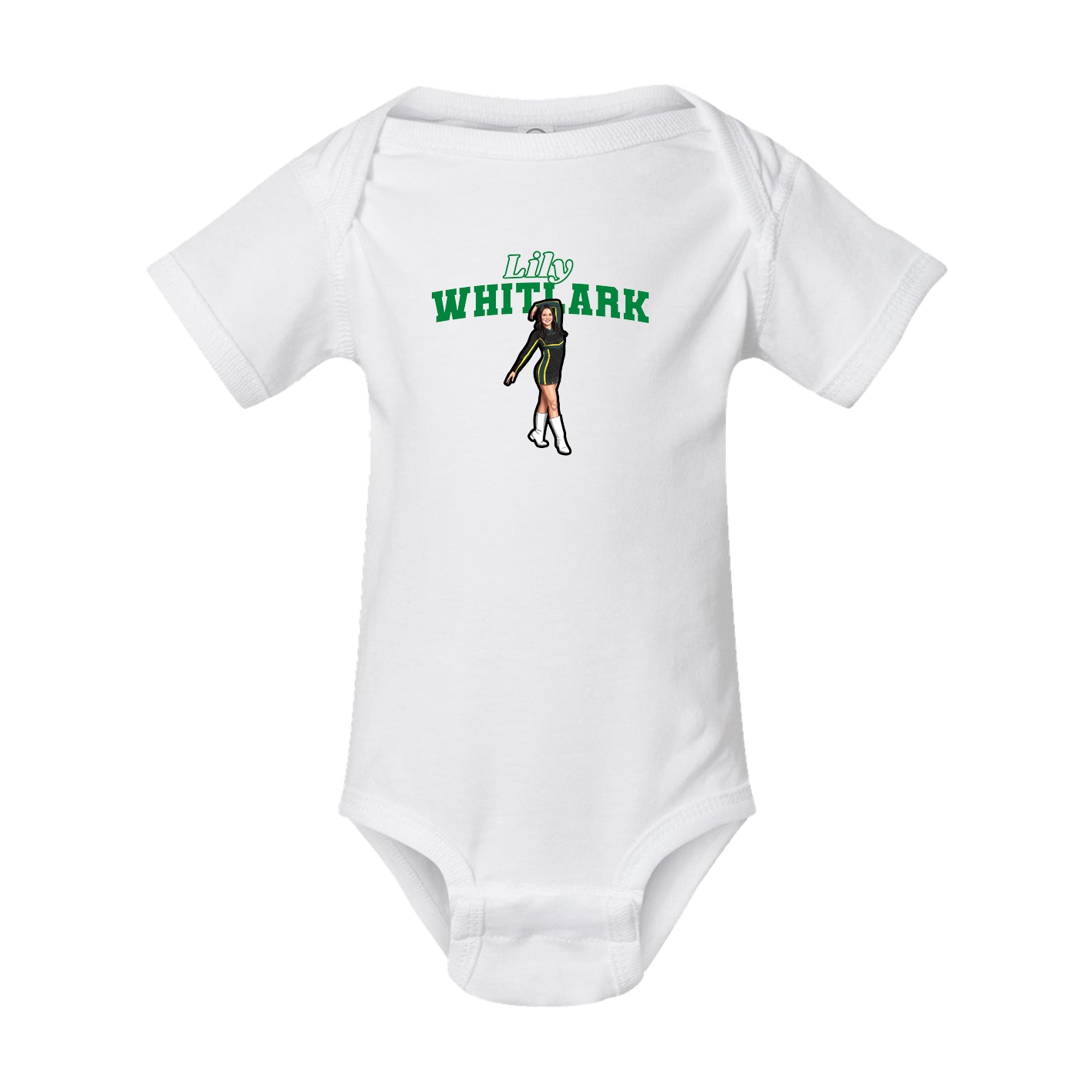 Baby Onesie — Name Arch in White