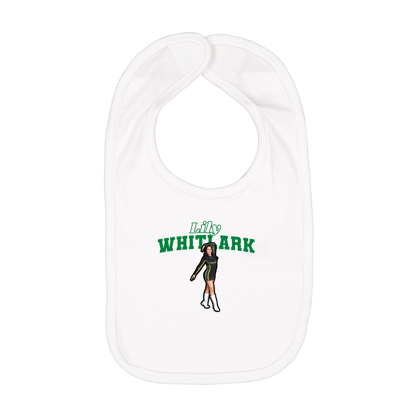 Infant Bib — Name Arch in White