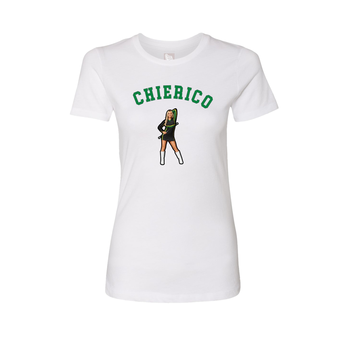 Fitted Women's Tee — Shirsey Arch in White