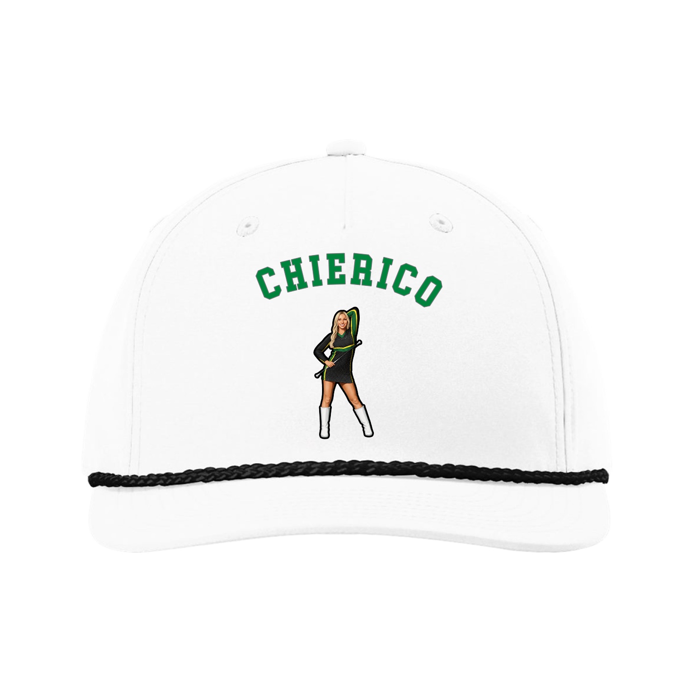 Five-Panel Classic Rope Cap — Shirsey Arch in White