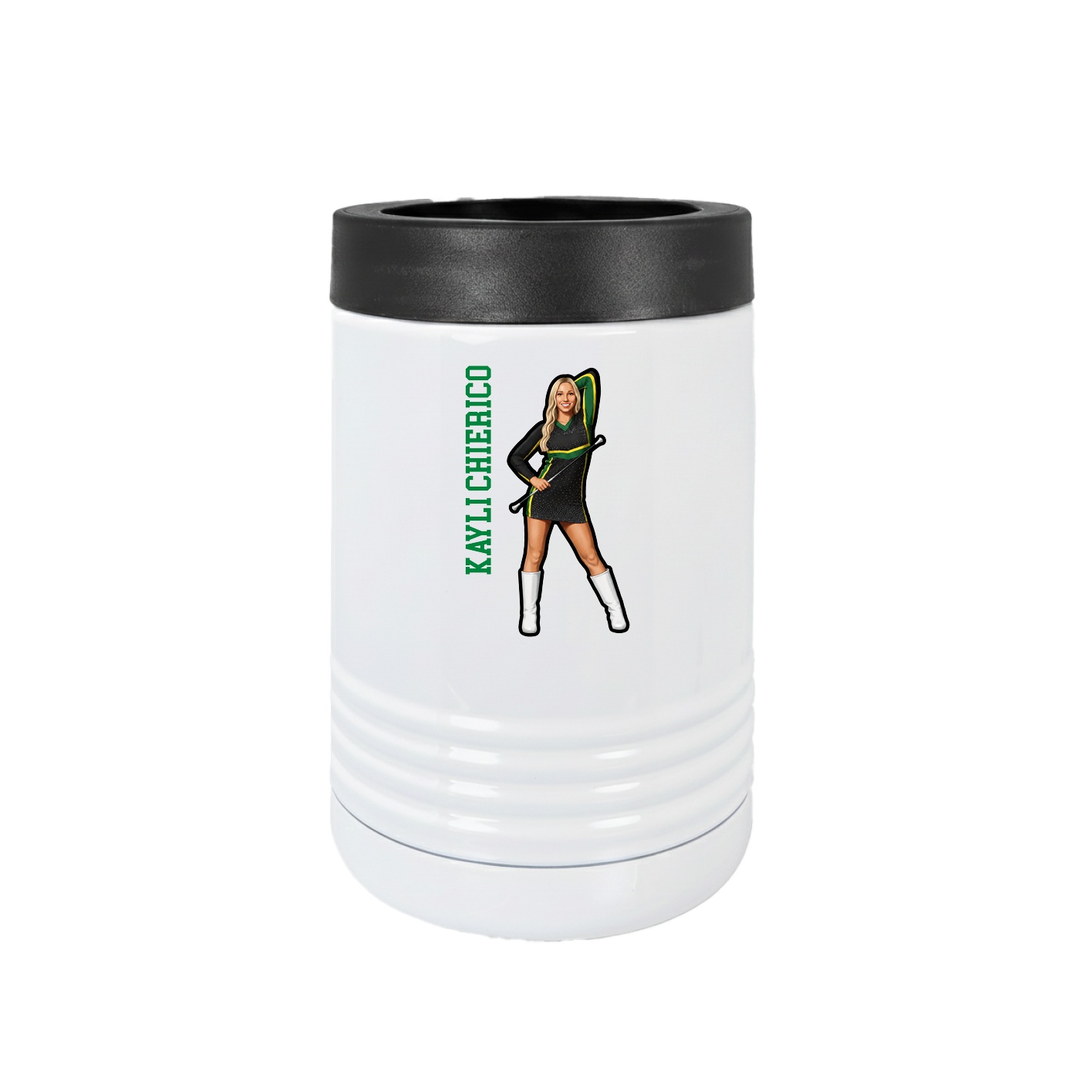 Beverage Holder — Name Vertical in White