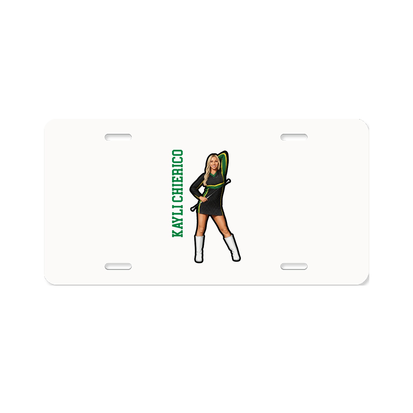 License Plate — Name Vertical in Classic
